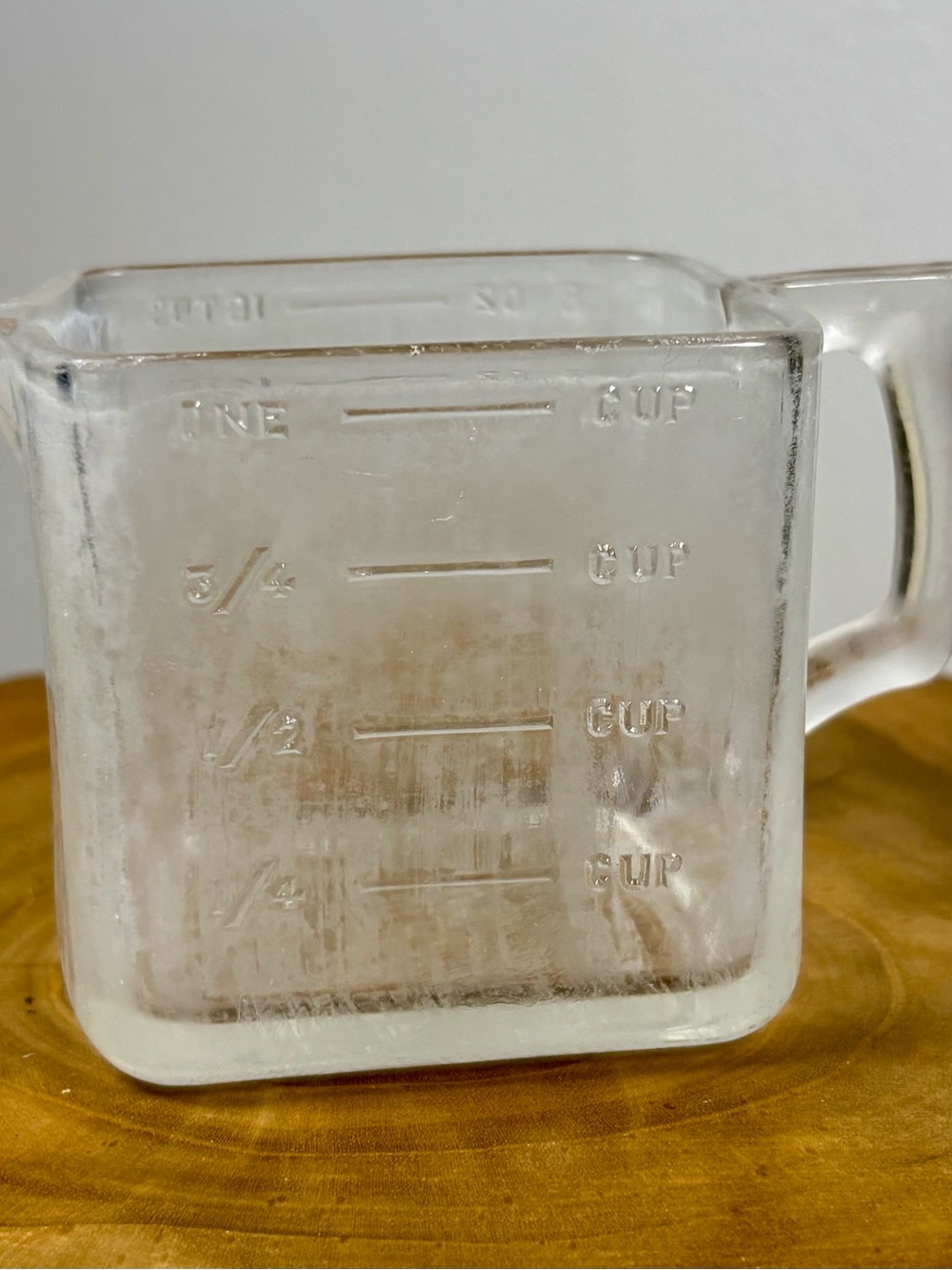 Vintage Square Glass 1 cup measuring cup Retro Kitchen decor